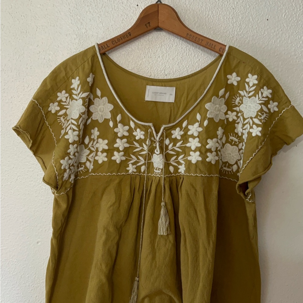 Lucky Brand embroidered blouse xxl